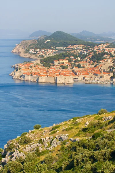 До Старого міста Дубровника, Схід сонця, рано вранці, Хорватія — стокове фото