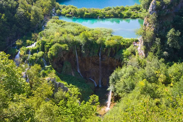 Vízesések, a Plitvicei Nemzeti Park, Horvátország — Stock Fotó