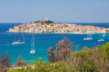 panoramik, sibenik, Hırvatistan yakınındaki primosten