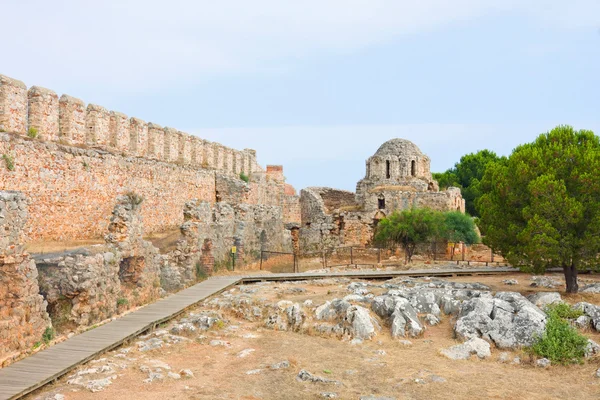 Tacchino, Alanya. Antiche rovine del castello . — Foto Stock