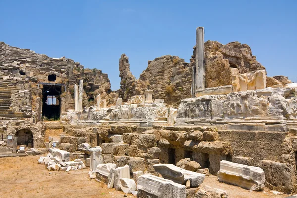 Old amphitheater in Side, Turkey — Stock Photo, Image