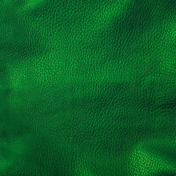 Shiny green leather background close up — Stock Photo, Image