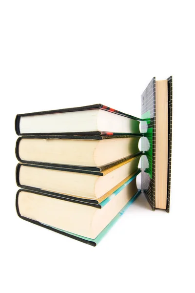 Stack of old books isolated on white — Stock Photo, Image