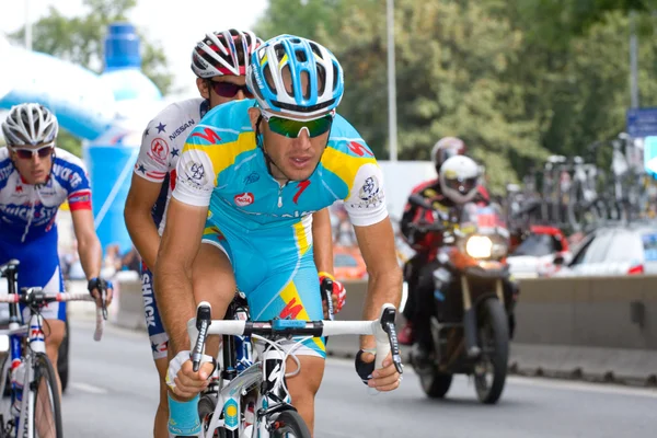 Krakow, POLAND - august 6: Cyclists at stage 7 of Tour de Pologne bicycle race on August 6, 2011 in Krakow, Poland. TdP is part of prestigious UCI World Tour. — Stock Photo, Image