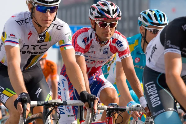 Krakow, POLAND - august 6: Cyclists at stage 7 of Tour de Pologne bicycle race on August 6, 2011 in Krakow, Poland. TdP is part of prestigious UCI World Tour. — Stock Photo, Image