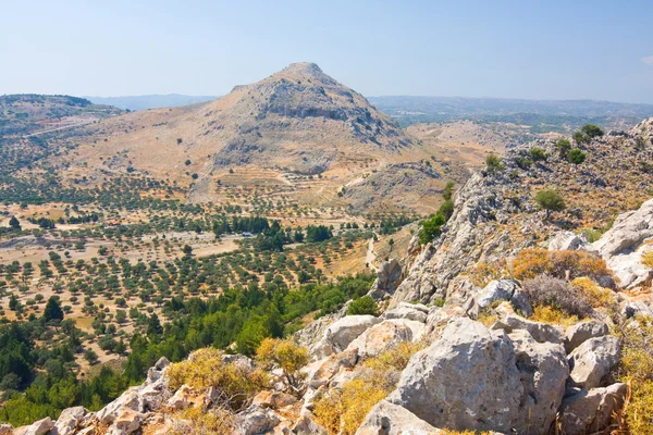 Πανοραμική θέα του βουνού της Ρόδου. νησί της Ρόδου. Ελλάδα. — Φωτογραφία Αρχείου