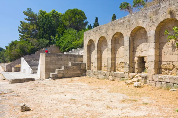 Rhodoksen Akropolis Monte Smithissä Rhodoksen saarella Greec — kuvapankkivalokuva