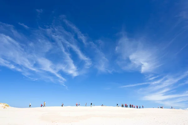 A piedi nella grande duna, Slowinski National Park, Polonia — Foto Stock
