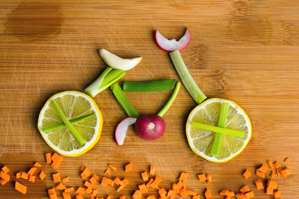 Healthy lifestyle concept - vegetable bike