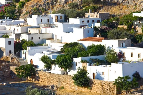 Vista en Lindos, isla de Rodas, Grecia —  Fotos de Stock