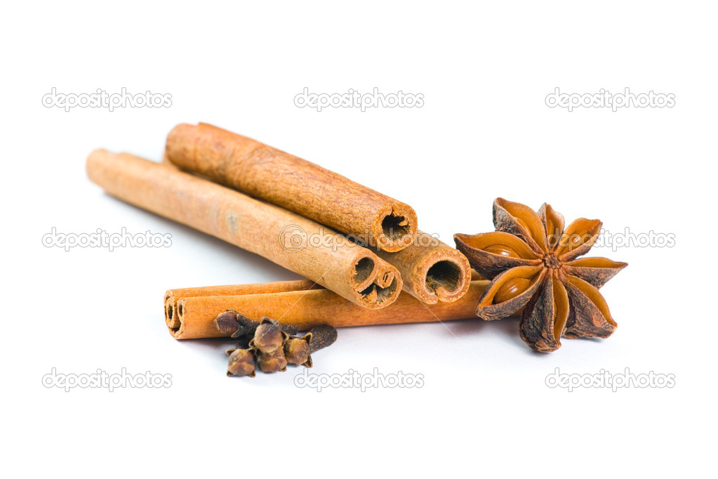 Cinnamon Sticks on white