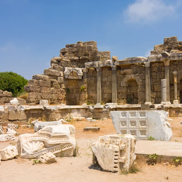 Old ruins in Side, Turkey — Stock Photo, Image