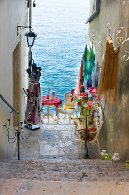 dar taş sokak Rovinj, Hırvatistan