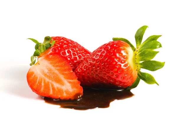 Strawberry in chocolate — Stock Photo, Image