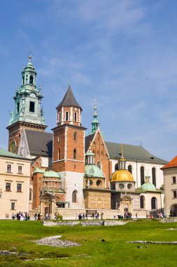 güzel saint stanislas Katedrali, wawel Kalesi, krakow, Polonya, bir Gotik kemer izlendi