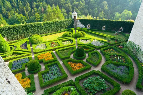 Labyrinth-Garten in der Burg Pieskowa skala bei Krakau — Stockfoto