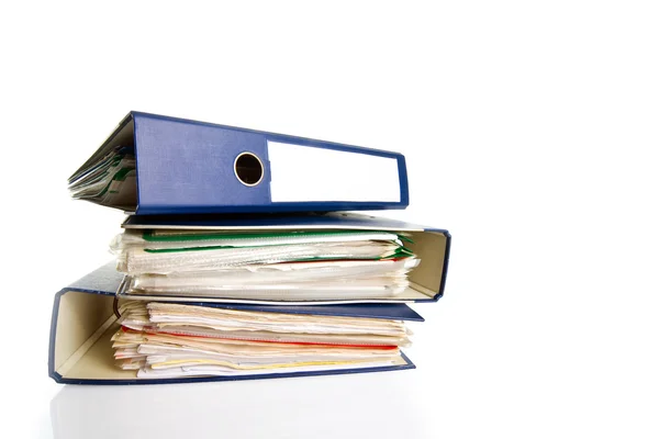 Stack of folders. Pile with old documents and bills. Isolated on white background — Stock Photo, Image