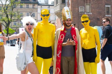 Krakow, Polonya - 10 Mayıs 2013: juwenalia, bir yıllık olan Polonya, genellikle geç üç gün boyunca kutlanan öğrencilerin tatil olabilir. 10 Mayıs 2013 yılında krakow, Polonya