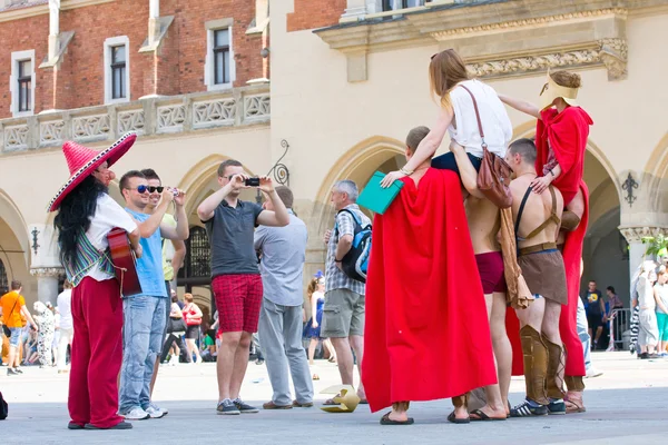 KRAKOW, POLAND - MAY 10, 2013: Juwenalia, is an annual students' holiday in Poland, usually celebrated for three days in late May. May 10, 2013 in Krakow, Poland — Stock Photo, Image