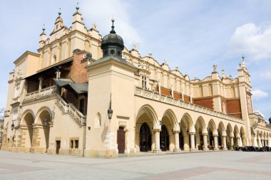 Görünüm cracow eski şehir, eski sukiennice, Polonya