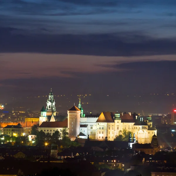 gece sahne Krakow, Polonya