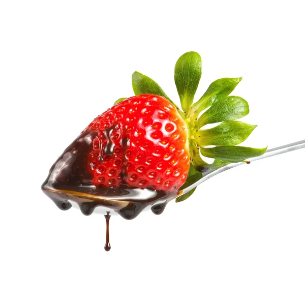 Strawberry in chocolate — Stock Photo, Image