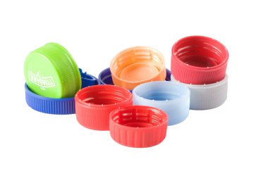 Beyaz arka plan üzerinde izole Şişe kapakları