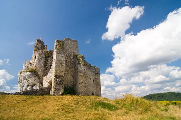 Pozůstatky středověkého hradu mirow v Polsku — Stock fotografie