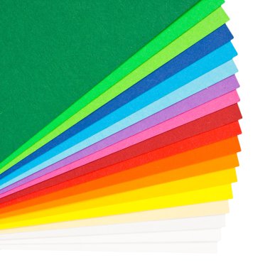 Renkli Kağıt beyaz üzerine izole