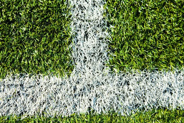 Soccer football field stadium grass line — Stock Photo, Image