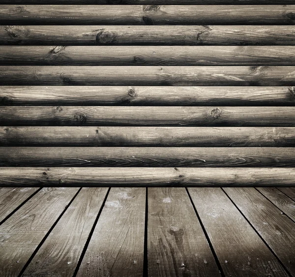 Starý dřevěný interiér. — Stock fotografie