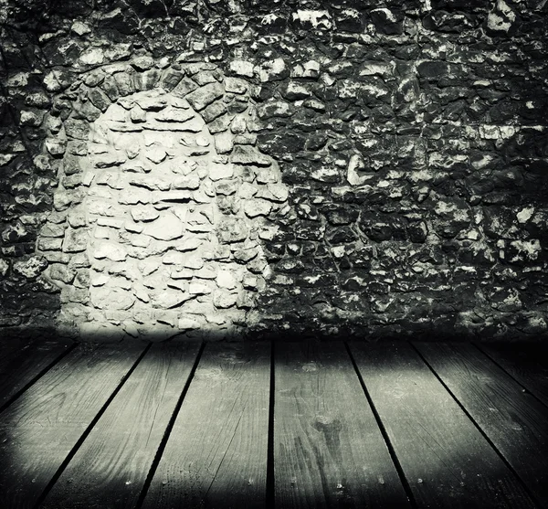 Old room and empty wooden floor — Stock Photo, Image