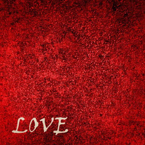 Red Velvet Background with word "love" — Stock Photo, Image