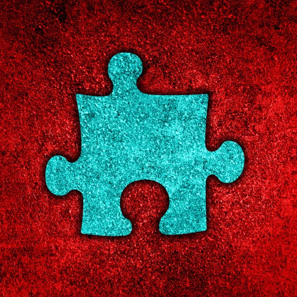 Puzzle de piezas aisladas en el fondo rojo —  Fotos de Stock
