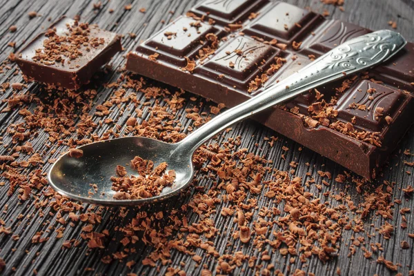 Closeup of dark chocolate — Stock Photo, Image