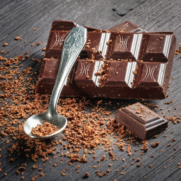 Closeup of dark chocolate — Stock Photo, Image