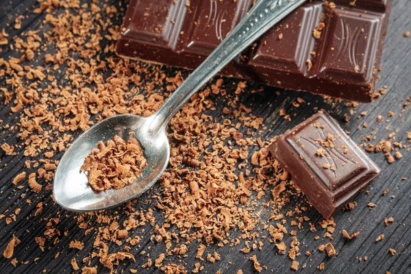 Zbliżenie gorzkiej czekolady — Zdjęcie stockowe
