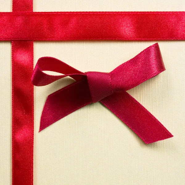 Decorative gift box with ribbon — Stock Photo, Image