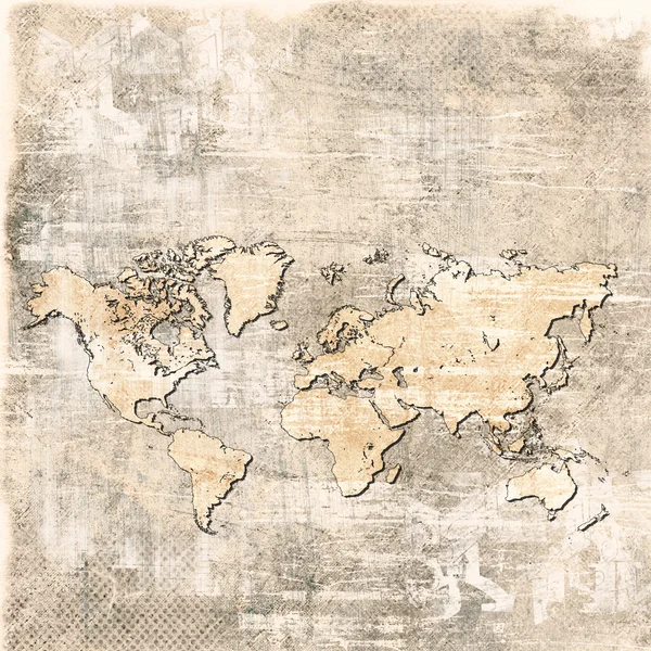 Mappa grunge del mondo — Foto Stock