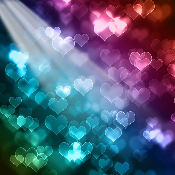 Heldere kleurrijke Valentijnsdag bokeh achtergrond — Stockfoto