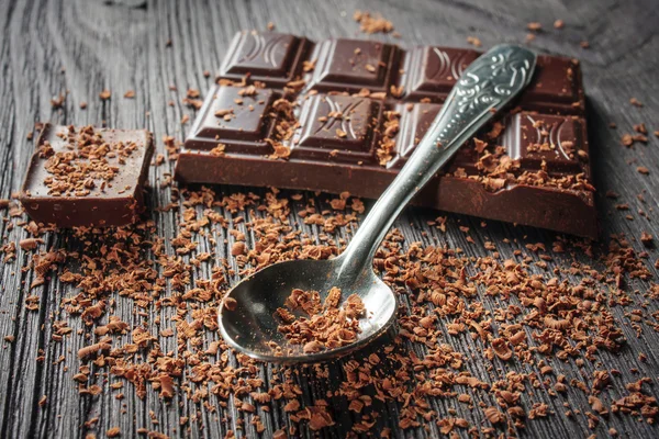 Closeup of dark chocolate — Stock Photo, Image