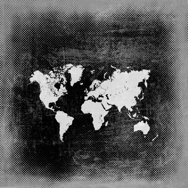Kaart wereld op papier achtergrond — Stockfoto