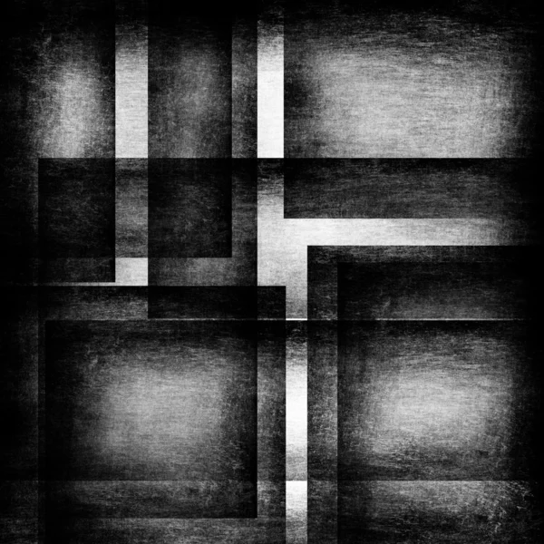 グランジの黒と白の正方形の背景 — ストック写真