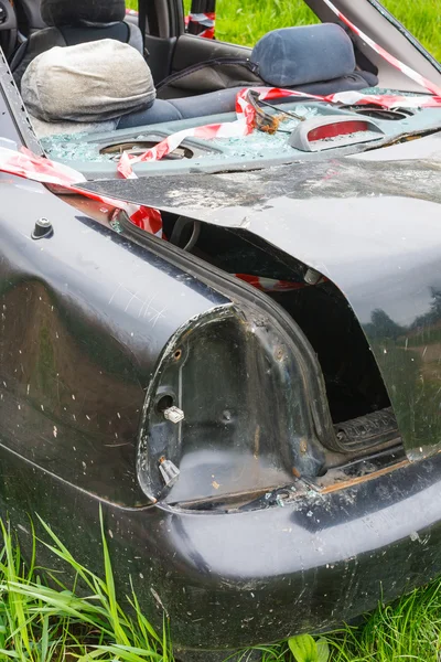 Detalhes de um carro um acidente — Fotografia de Stock