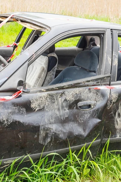 Detalhes de um carro um acidente — Fotografia de Stock