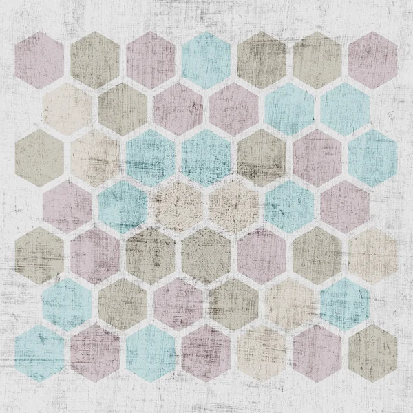 Grunge geometric hexagon pattern — Stock Photo, Image