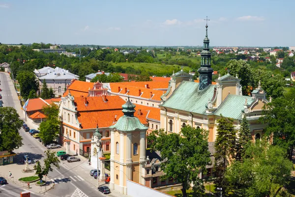桑多梅日，波兰 — — 5 月 23 日： 历史的老镇，是一个主要旅游景点的全景。2014 年 5 月 23 日。桑多梅日波兰. — 图库照片