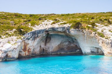 güzel mavi mağaralar adada zakynthos, Yunanistan 