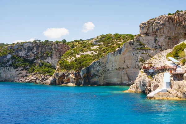 Belle grotte blu sull'isola di Zante, Grecia — Foto Stock