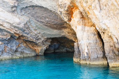Keri mağaralar adada zakynthos, Yunanistan 